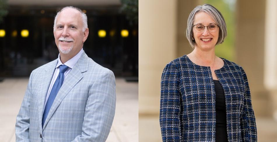 Dr. Angela Barlow, left, has been named dean of the University of South Alabama College of Education and Professional Studies, while Dr. Michael Capella has been appointed dean of the Mitchell College of Business. 